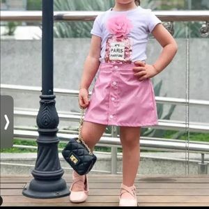 Girls Pink skirt set